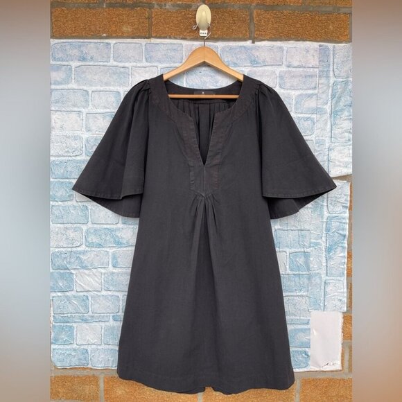 POMANDER PLACE Black Finley Flutter Sleeve Dress size large - Picture 2 of 13
